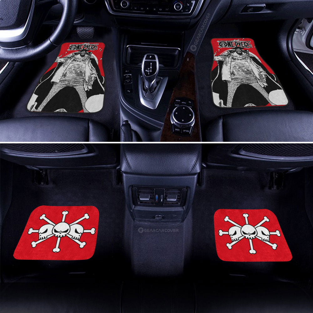 One Piece Car Mats One Piece Blackbeard Graphic Jolly Roger Symbol Car Floor Mats Red White