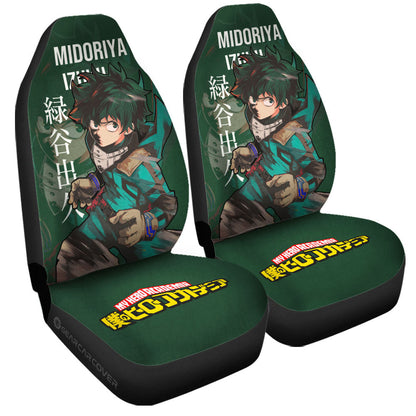 My Hero Academia Car Seat Covers Midoriya Izuku Fighting Pose Graphic Seat Covers Green