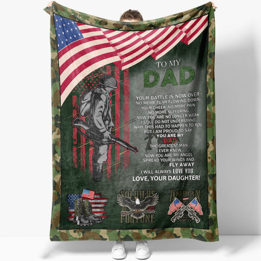 Veteran Blanket To My Dad I Will Always Love You Blanket Green