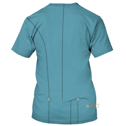 Ezra Hitchhiking Ghosts Haunted Mansion Costume T-Shirt For Men