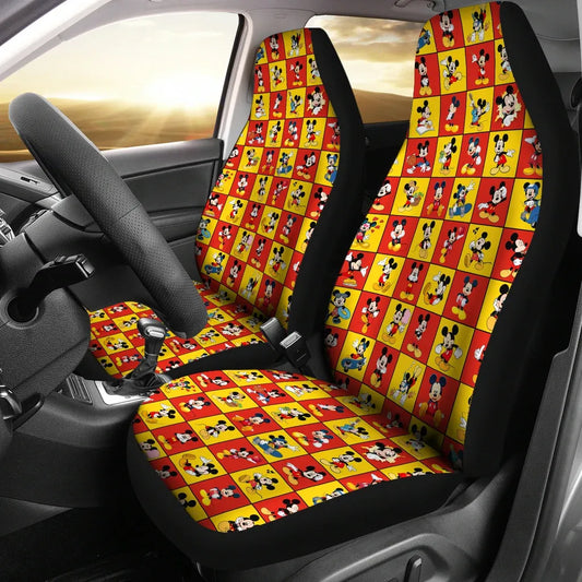 MM Car Seat Covers MM All Poses Graphic Pattern Seat Covers Red Yellow