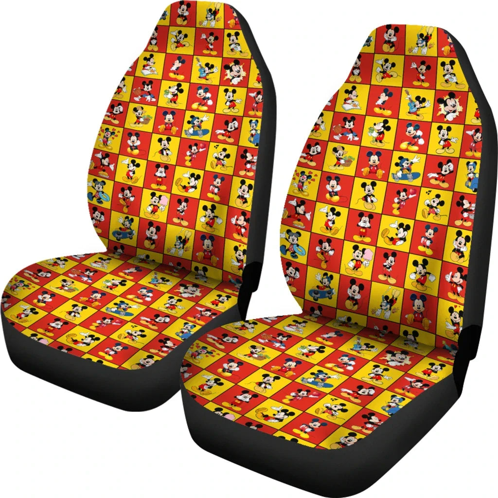 MM Car Seat Covers MM All Poses Graphic Pattern Seat Covers Red Yellow