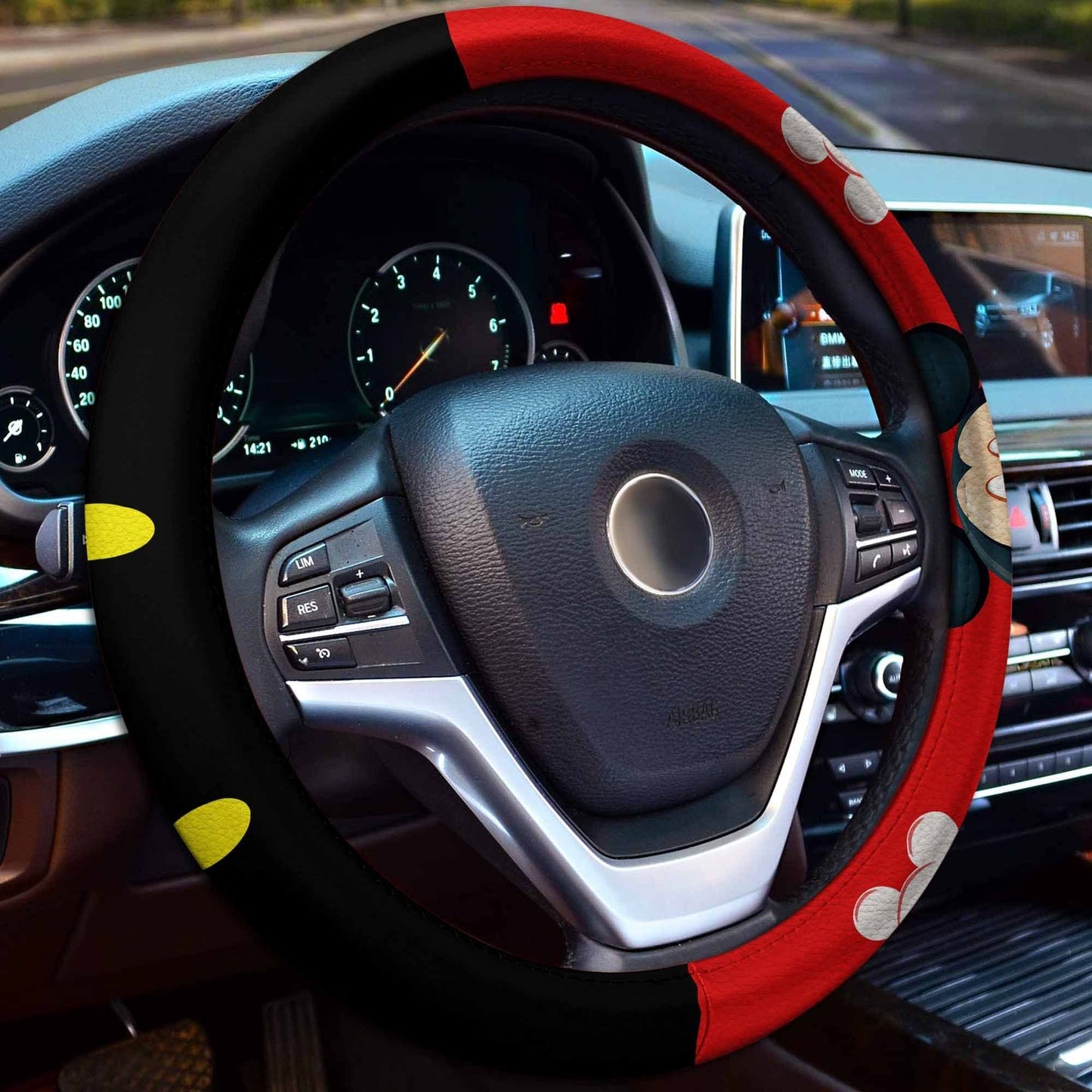 MM Steering Wheel Cover MM Clothes Cosplay Driving Wheel Cover Red Black