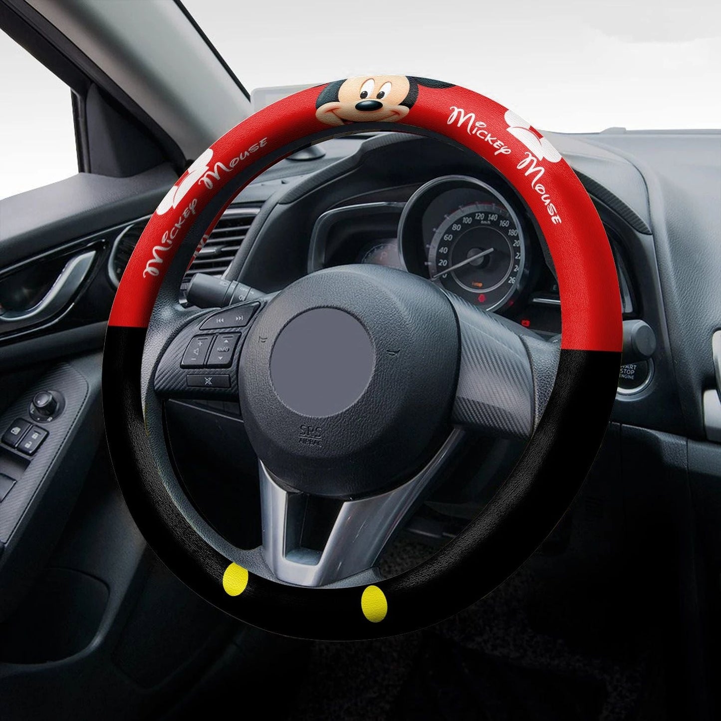 MM Steering Wheel Cover MM Clothes Cosplay Driving Wheel Cover Red Black