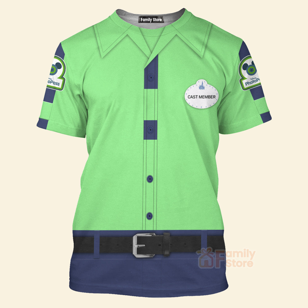 Photopass Cast Member Green Uniforms Disney Cast Member Costume - 3D TShirt