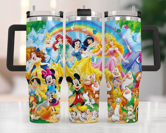 DN 40 Oz Tumbler DN Princesses MM And Friends Tumbler 40 Oz Colorful