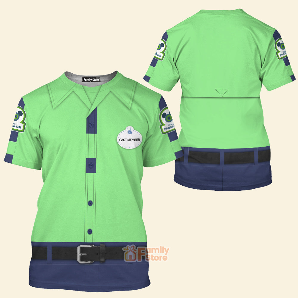Photopass Cast Member Green Uniforms Disney Cast Member Costume - 3D TShirt