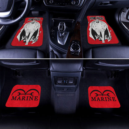 One Piece Car Mats One Piece Monkey D Garp Marine Jolly Roger Symbol Car Floor Mats Red White