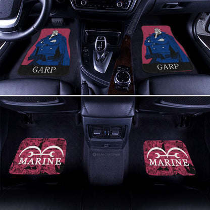 One Piece Car Mats Monkey D Garp Graphic Manga Pattern Jolly Roger Symbol Car Floor Mats Red Blue