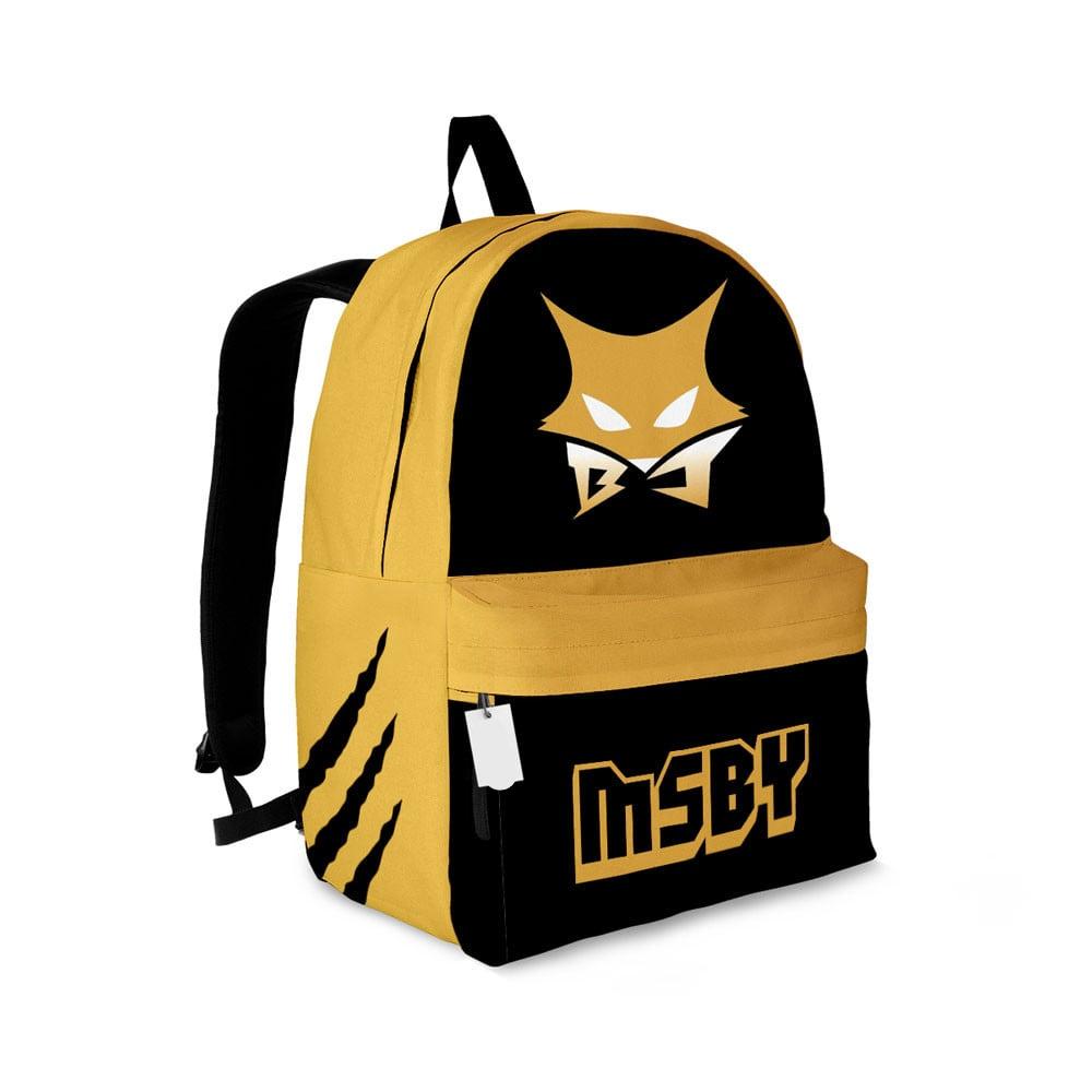 Haikyuu Backpack MSBY Black Jackal Team Symbol Backpacks Yellow Black