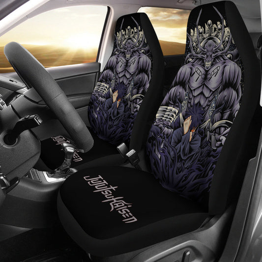 Jujutsu Kaisen Car Seat Covers Megumi Summons Mahoraga Graphic Seat Covers Black