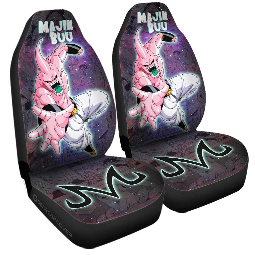 Dragon Ball Car Seat Covers Dragon Ball Majin Buu Graphic Galaxy Style Seat Covers Purple Gray