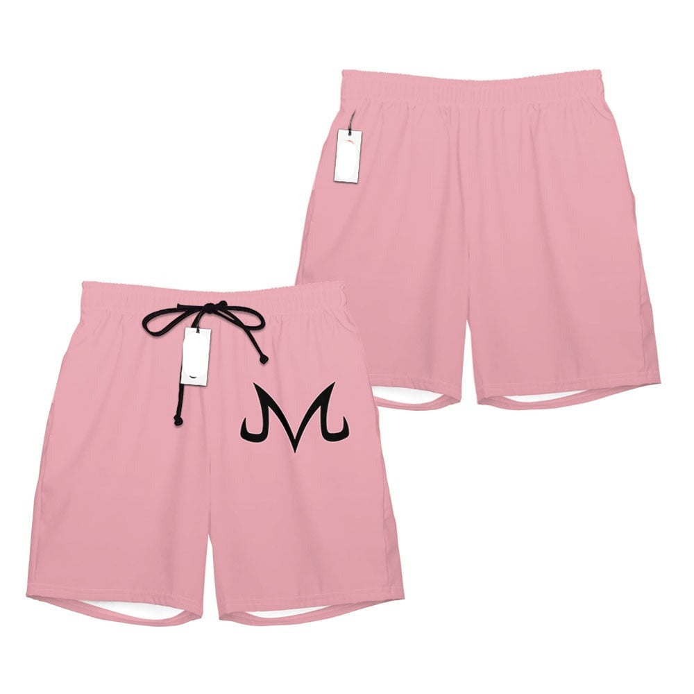 Dragon Ball Shorts Dragon Ball Majin Buu Symbol Beach Shorts Pink