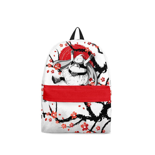 Dragon Ball Backpack Majin Buu Japanese Cherry Blossom Pattern Backpacks White Red