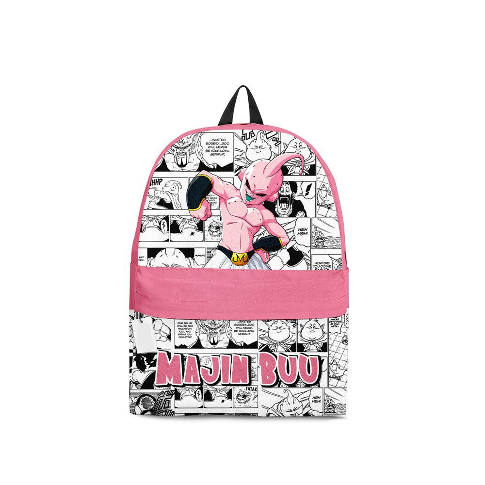 Dragon Ball Backpack Majin Buu Graphic Manga Pattern Backpacks White Pink