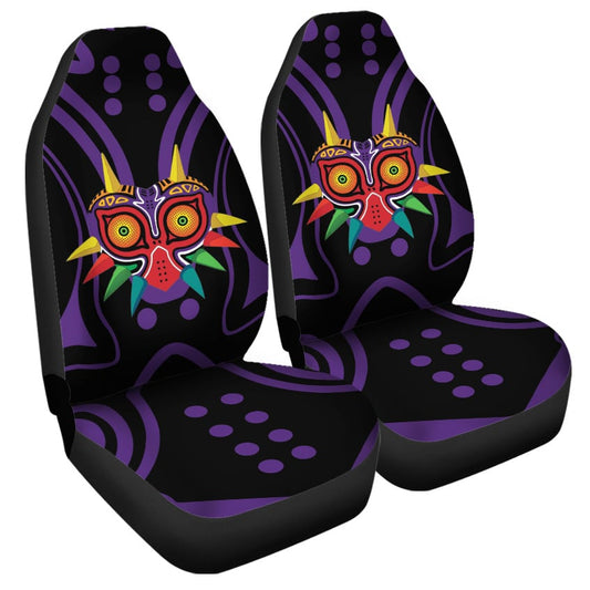 The Legend Of Zelda Car Seat Covers Majora’s Mask Dot Pattern Seat Covers Black Purple