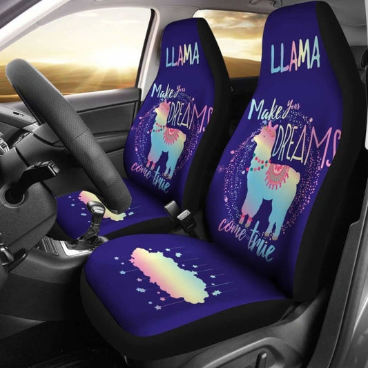 Llama Car Seat Covers Makes Your Dreams Come True Seat Covers Blue