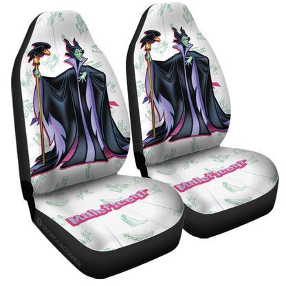 Maleficent Car Seat Covers DN Villain Maleficent Graphic Patten Seat Covers White Purple