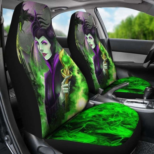 Maleficent Car Seat Covers DN Villain Maleficent Graphic Seat Covers Green