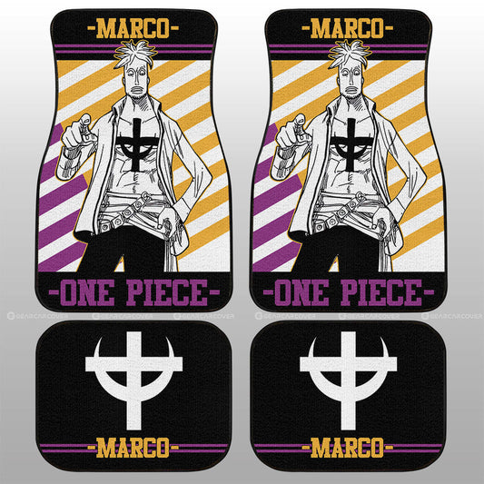One Piece Car Mats One Piece Marco Graphic Jolly Roger Symbol Car Floor Mats Black Purple