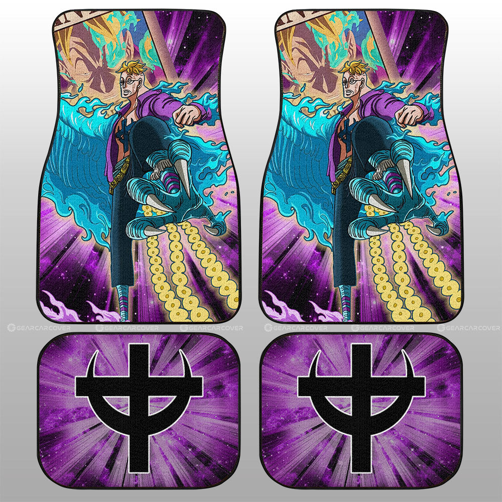 One Piece Car Mats Marco And Wanted Poster Jolly Roger Symbol Car Floor Mats Colorful