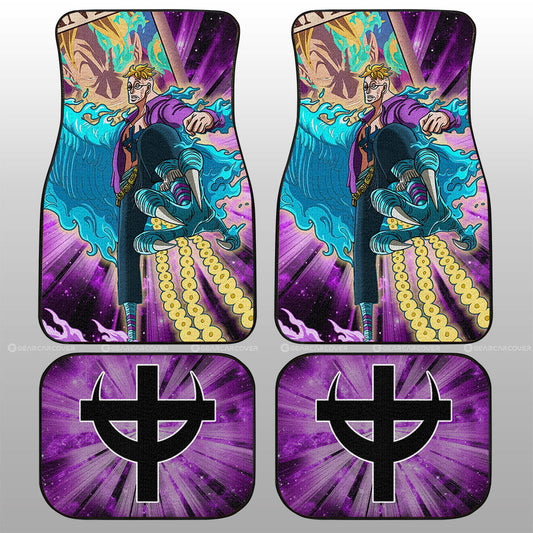 One Piece Car Mats Marco And Wanted Poster Jolly Roger Symbol Car Floor Mats Colorful