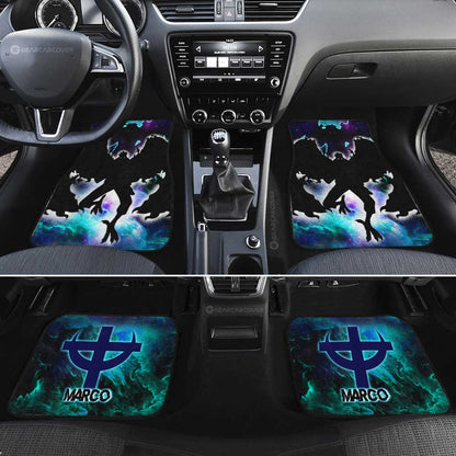 One Piece Car Mats Marco Silhouette Jolly Roger Symbol Car Floor Mats Black Blue
