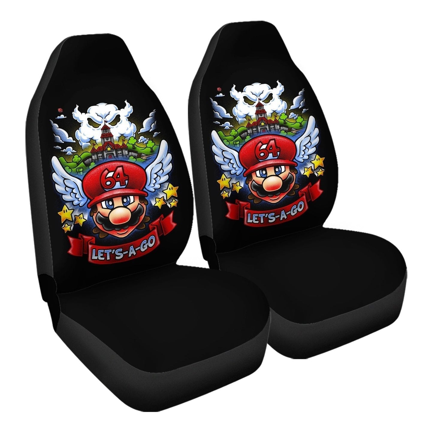 Mario Car Seat Covers Mario 64 Let's A Go Seat Covers Black