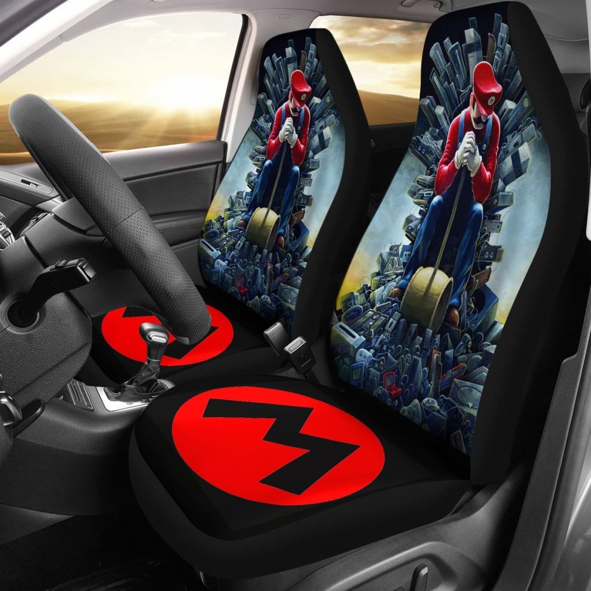 Mario Car Seat Covers Mario Game Of Thrones Seat Covers Gray