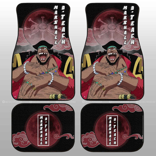 One Piece Car Mats Marshall D Teach Graphic Cloud And Moon Pattern Car Floor Mats Black Red