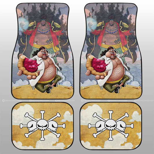 One Piece Car Mats Young Marshall D Teach Jolly Roger Symbol Car Floor Mats Colorful