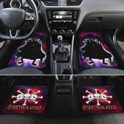 One Piece Car Mats Marshall D Teach Silhouette Jolly Roger Symbol Car Floor Mats Black Red