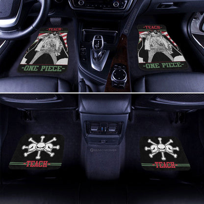 One Piece Car Mats Marshall D Teach Blackbeard Jolly Roger Pattern Car Floor Mats Black White