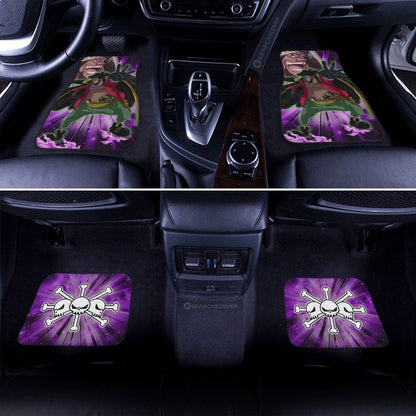 One Piece Car Mats Marshall D Teach Blackbeard And Wanted Poster Jolly Roger Symbol Car Floor Mats Purple