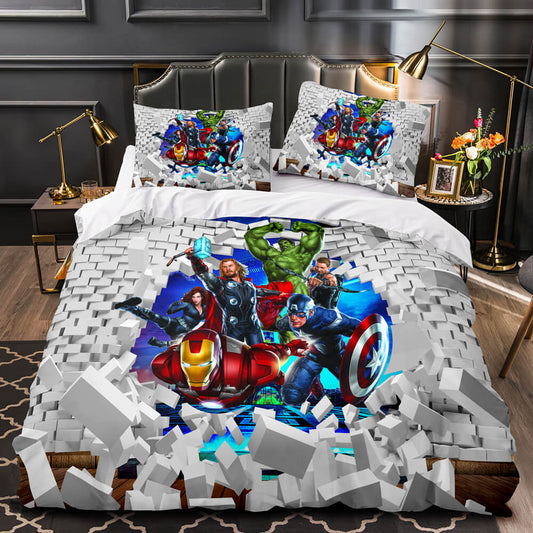 MV Bedding Set Superheroes Breaking The Wall Duvet Covers Colorful Unique Gift