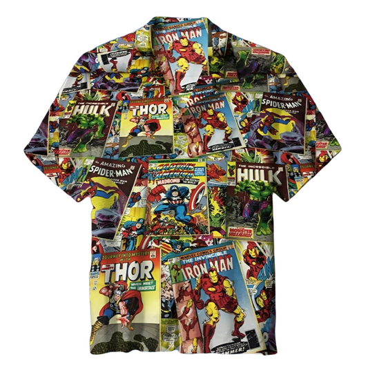 MV Hawaii Shirt MV Vintage Magazine Pattern Hawaiian Shirt Colorful Unisex