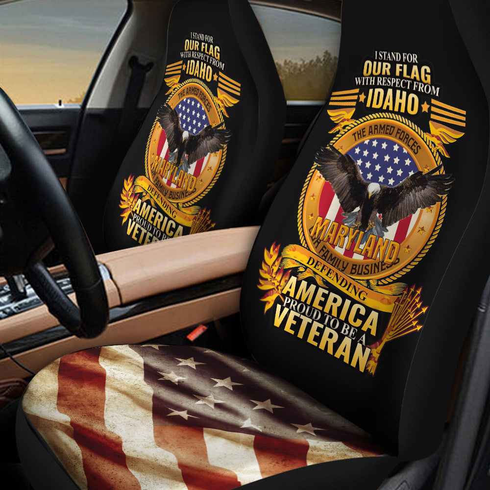 Veteran Car Seat Covers Defending America Proud To Be A Veteran Seat Covers Black Brown