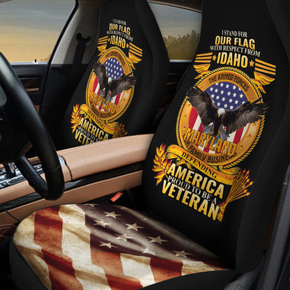Veteran Car Seat Covers Defending America Proud To Be A Veteran Seat Covers Black Brown