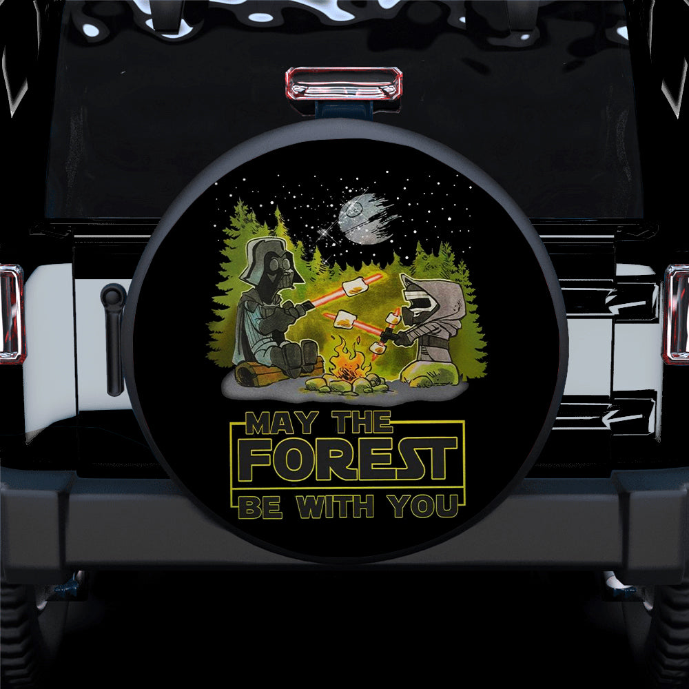 SW Spare Tire Cover May The Forest Be With You Tire Covers Black Green