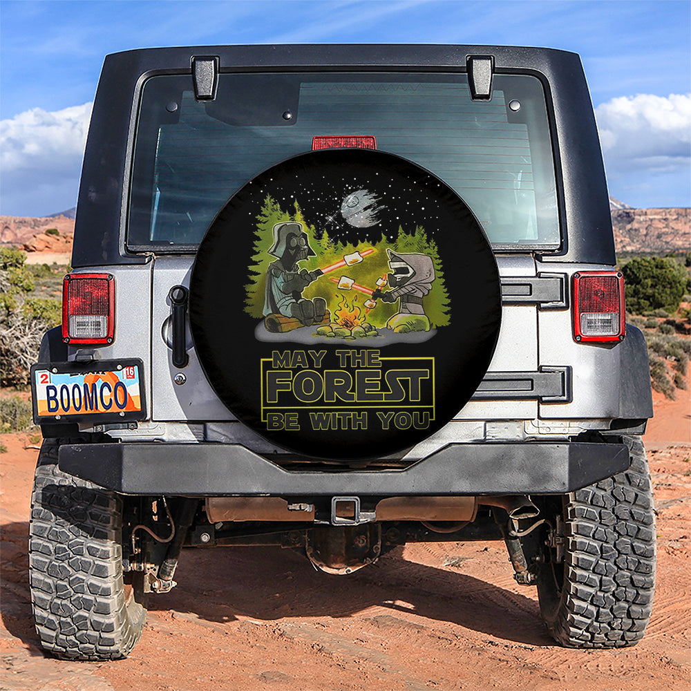 SW Spare Tire Cover May The Forest Be With You Tire Covers Black Green