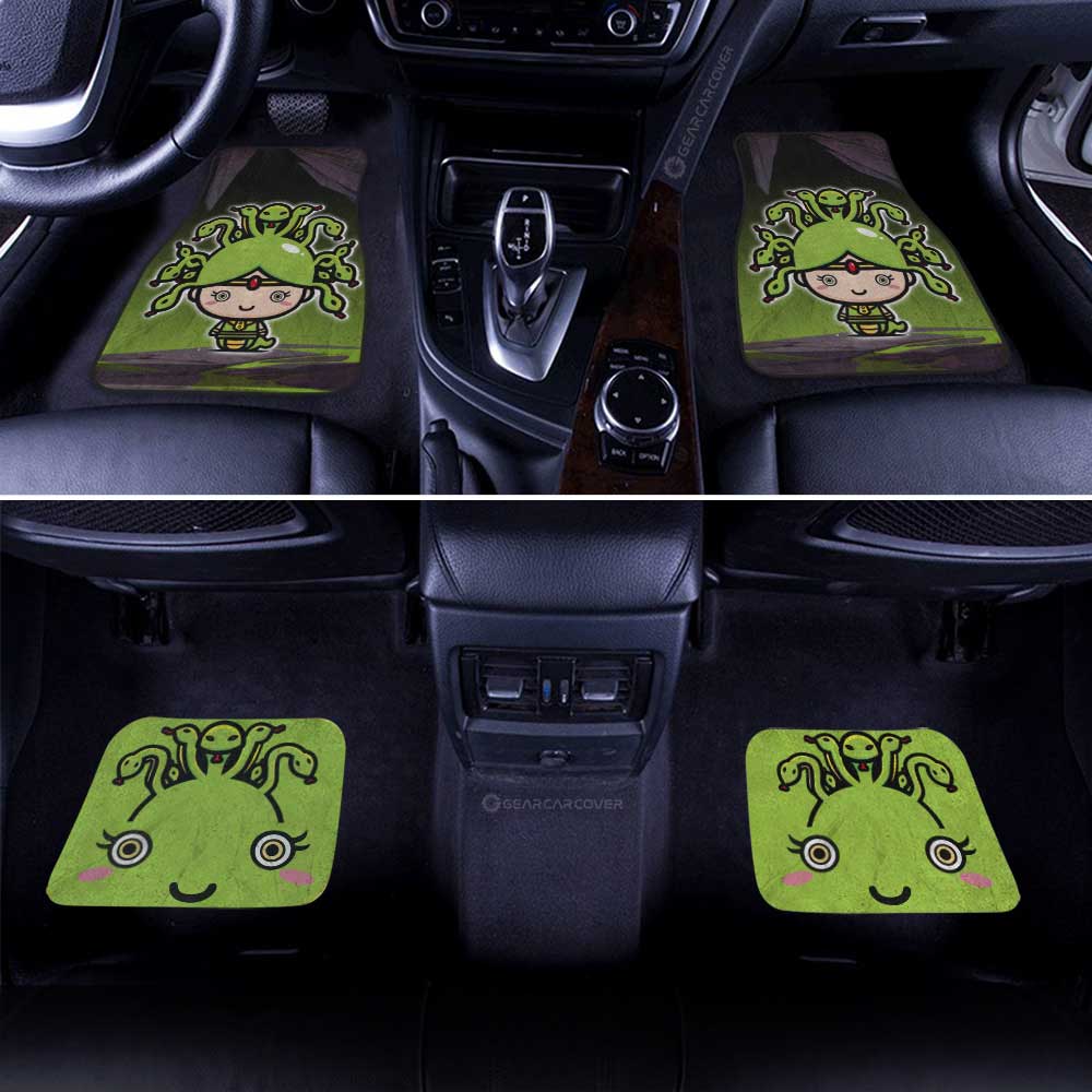 Halloween Car Mats Halloween Character Medusa Face Car Floor Mats Black Green