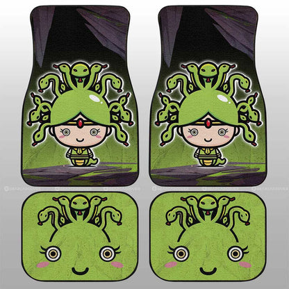 Halloween Car Mats Halloween Character Medusa Face Car Floor Mats Black Green