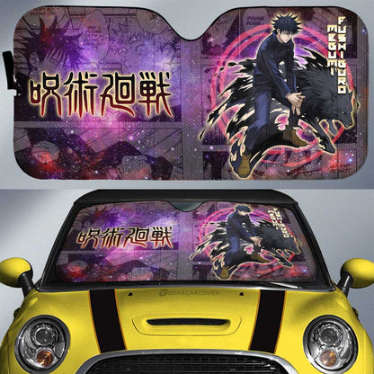 Jujutsu Kaisen Car Sun Shade Megumi Fushiguro Galaxy Manga Pattern Winshield Sun Shade Purple Pink