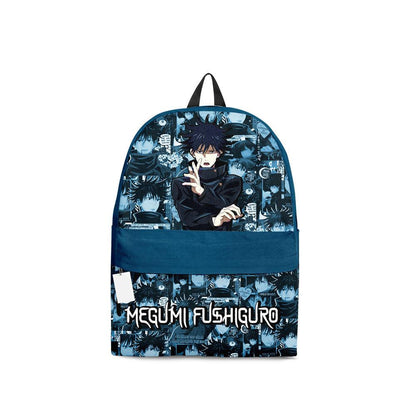 Jujutsu Kaisen Backpack Megumi Fushiguro Graphic Symbol Manga Pattern Backpacks Blue