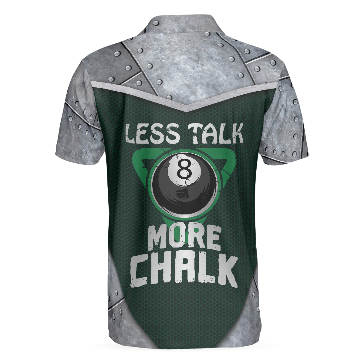 Billard Polo Shirt Billard Less Talk More Chalk Boys Polo Shirts Gray Green