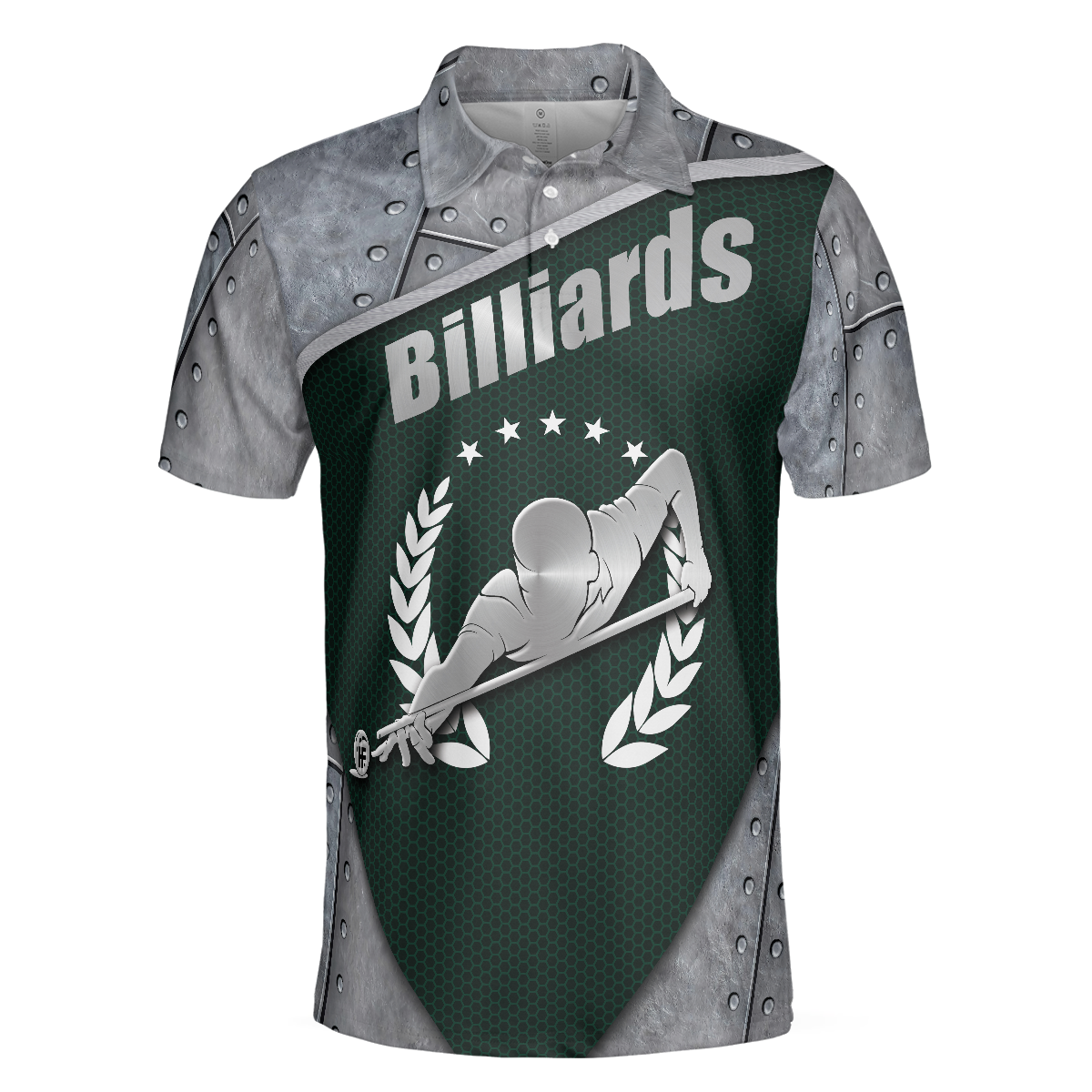 Billard Polo Shirt Billard Less Talk More Chalk Boys Polo Shirts Gray Green
