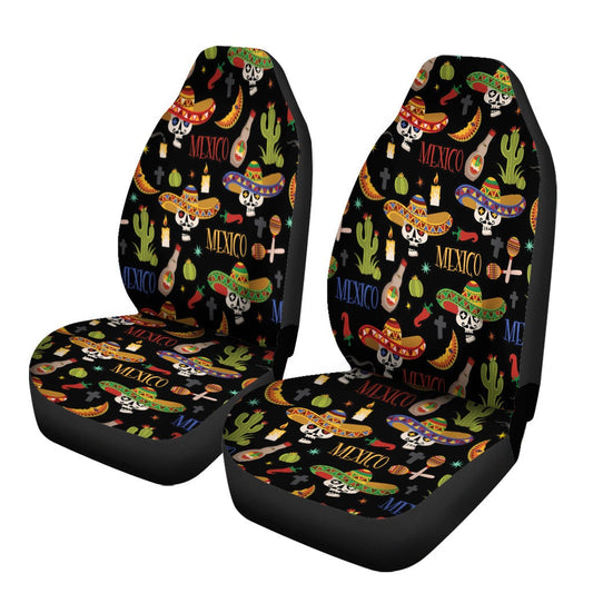 Mexican Car Seat Covers Mexican Symbols Cinco De Mayo Seat Covers Black