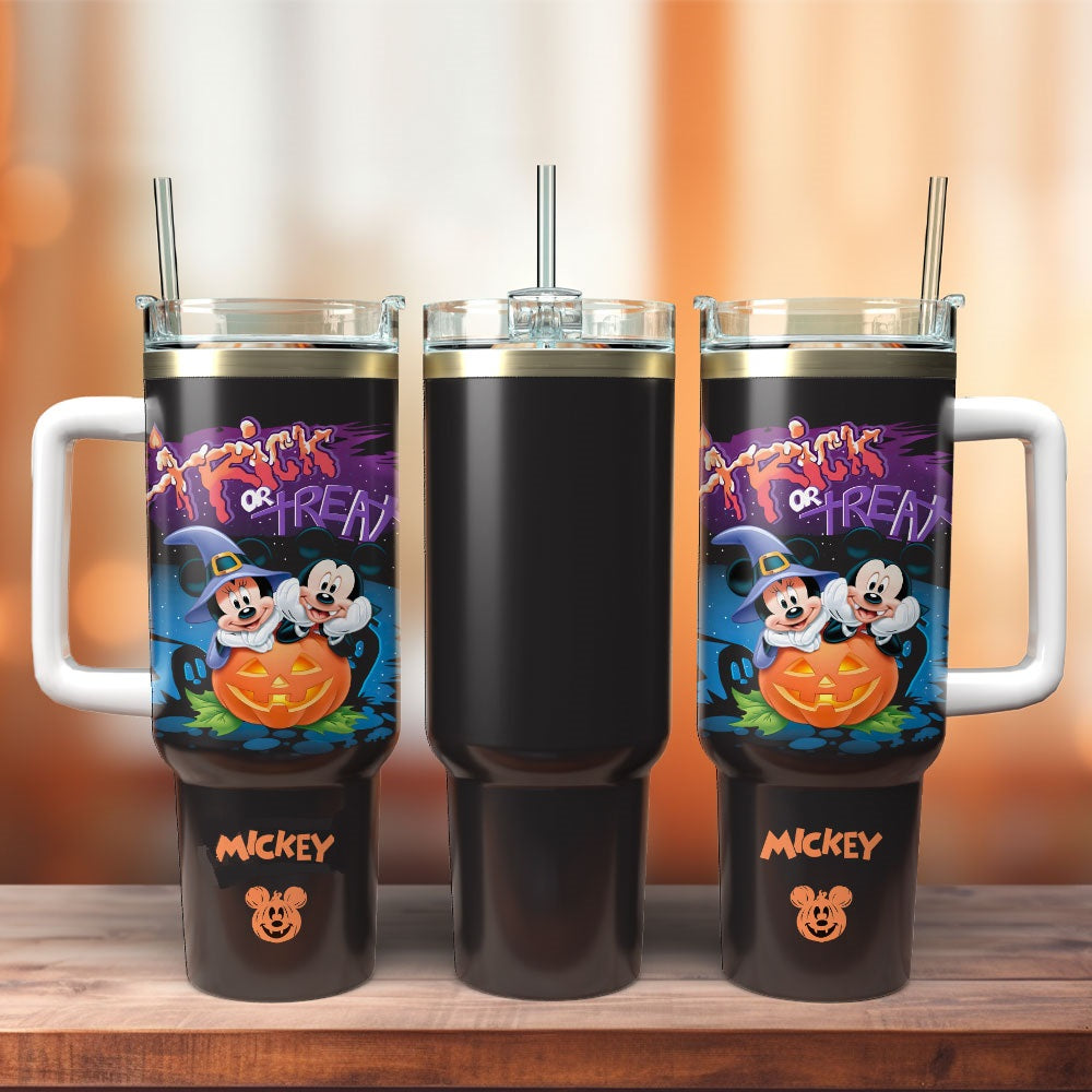 MM 40 Oz Tumbler MM And minnie Halloween Trick Or Treat Tumbler 40 Oz Black