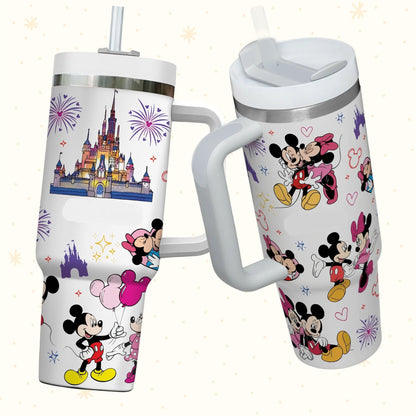 DN 40 Oz Tumbler DN Castle MM And Minnie Pattern Tumbler 40 Oz White