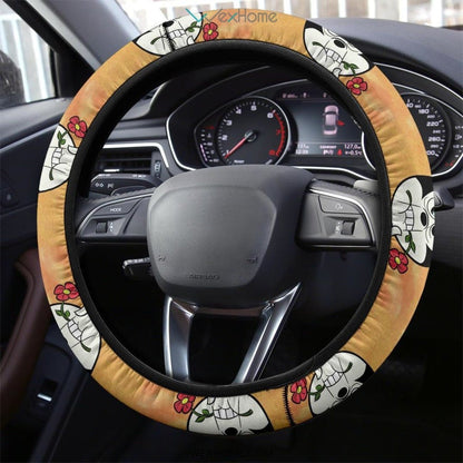 MM Steering Wheel Cover Vintage MM Eating Flower Driving Wheel Cover Orange